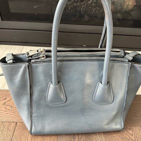 Authentic Prada Glacé Calf Twin Pocket Tote Bag, Dark Blue (Marine) - Repainted - Picture 12 of 15
